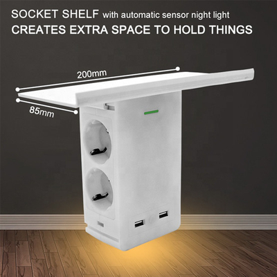 Wall Power Socket with Surge Protector ETL cETL Passed 4 Euro Outlets 2USB