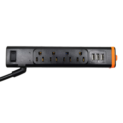 4 outlet Power Socket 1.5FT Cord, 3 USB 900 Joules Surge Protector