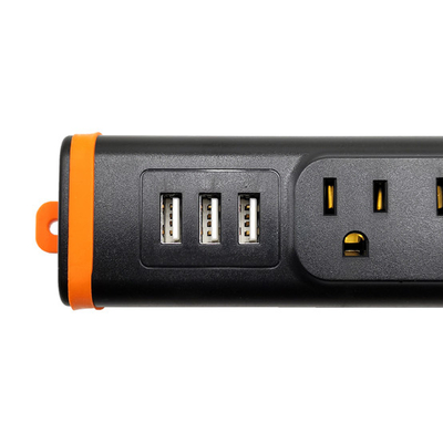 4 outlet Power Socket 1.5FT Cord, 3 USB 900 Joules Surge Protector