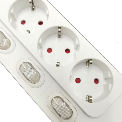 3 outlet Germany Type Extension Socket With Indivial On/Off Switch