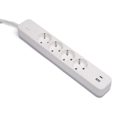 4 outlet Germany Type Extension Socket With On/Off Switch USB Type C