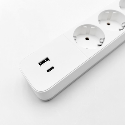4 outlet Germany Type Extension Socket With On/Off Switch USB Type C