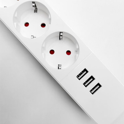 4 outlet Germany Type Extension Socket With On/Off Switch 3USB