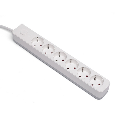 6 outlet Germany Type Extension Socket With On/Off Switch