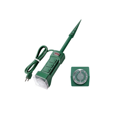 3 outlet Power Strip Garden and Outdoor Extension Socket With Light