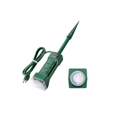 3 outlet Power Strip Garden and Outdoor Extension Socket With Light