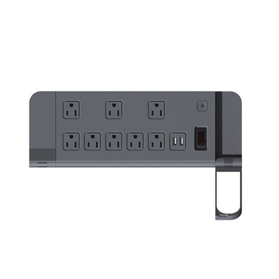 7 outlet Power Strip and Extension Socket With Circuit Breaker 2 Type C LED Light 2*7W 500 Lumin 2 Rotating 180°