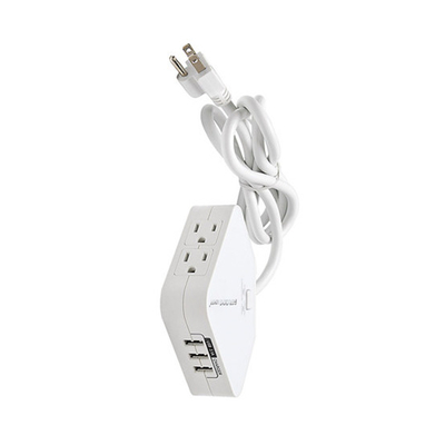 2 outlet Power Strip and Extension Socket With 15A Circuit Breaker Surger Protector 3USB