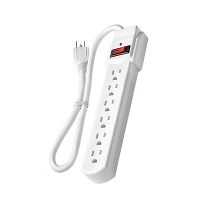 6 outlet Power Strip and Extension Socket With 15A Circuit Breaker Surger Protector