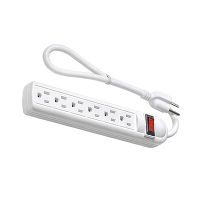 6 outlet Power Strip and Extension Socket With 15A Circuit Breaker Surger Protector