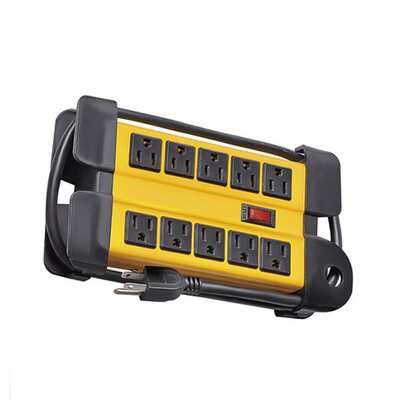 10 outlet Metal UL Power Strip and Extension Socket With 15A Circuit Breaker Surger Protector Reset Switch
