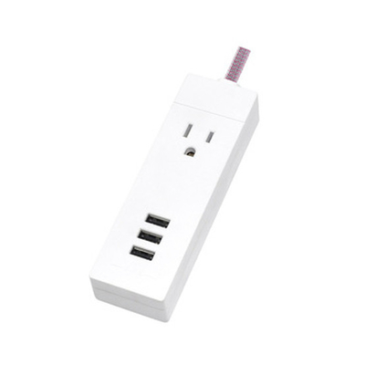 1 outlet In/outdoor Extension Cord With 3 USB Surger Protector