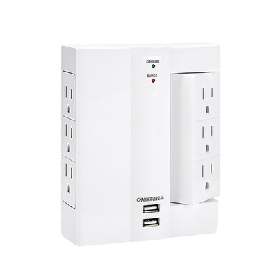 Wall Power Socket And Wall Tap One Input 6/3 Rotable Outlet 2 USB Surge  UL cUL passed