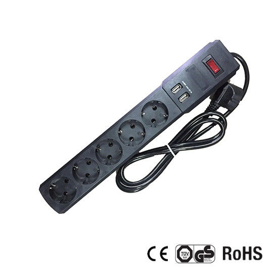 Germany Type Extension Socket With 1.5m Wire, With Switch and USB Charger CE/GS Certificate