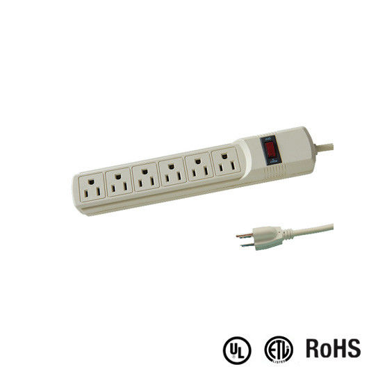 UL and CUL Tested Power Strip 1.5ft 3*14AWG Cord with Switch, Surge Protector