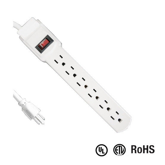 6 outlet UL and CUL Tested Power Strip 1.5ft 3*14AWG Cord with Switch, Surge Protector