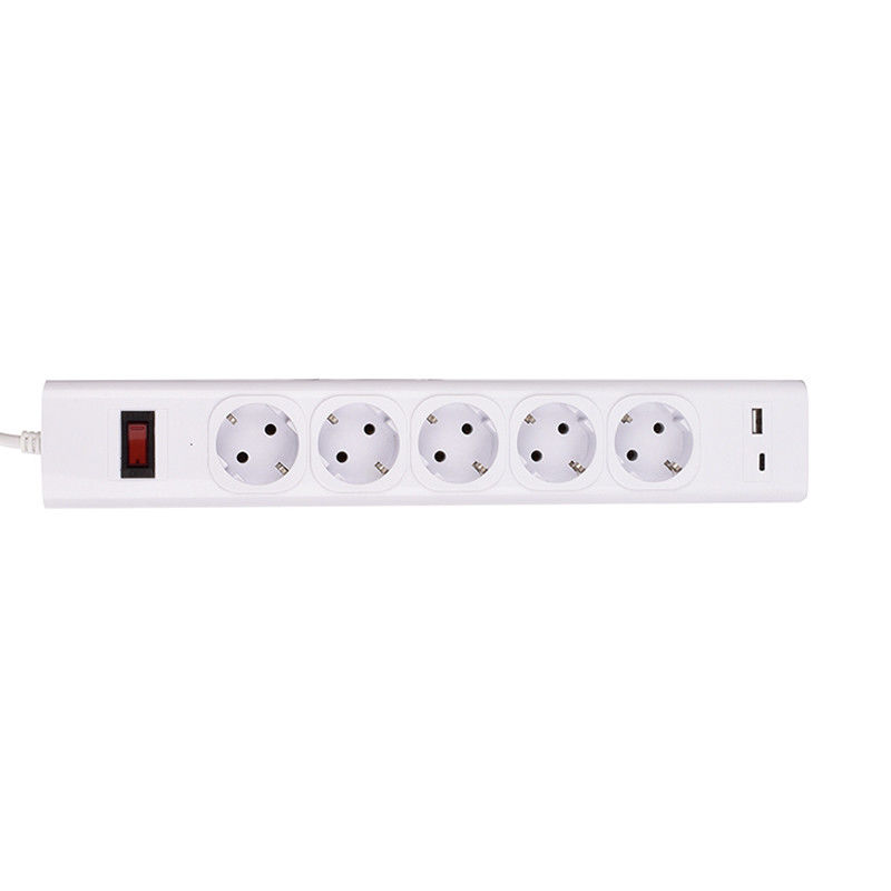 5 outlet CE GS Tested Power Strip 1.5m Cord with Switch, USB, Surge Protector