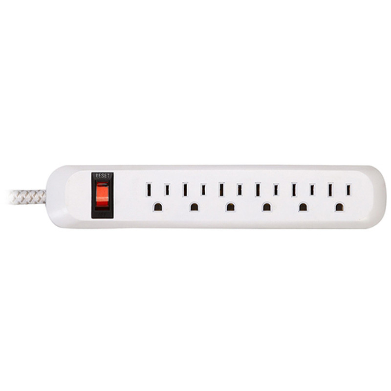 6 outlet Power Socket 1.5FT Cord, Surge Protector, On/Off Switch