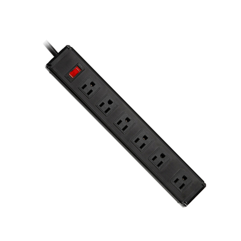 6 outlet Metal America Type Extension Socket With On/Off Switch, Surge