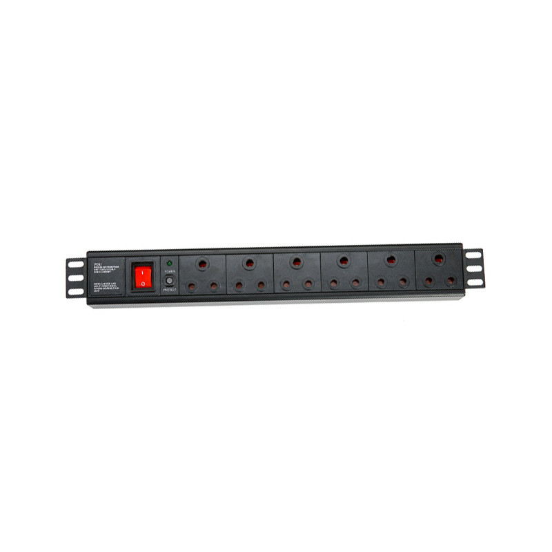 6 Way South Africa Type PDU Extension Socket With On/Off Switch, Overload Protector