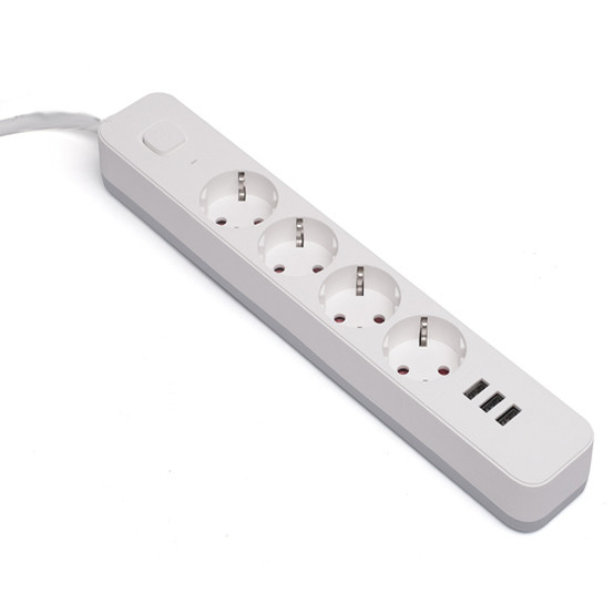 4 outlet Germany Type Extension Socket With On/Off Switch 3USB