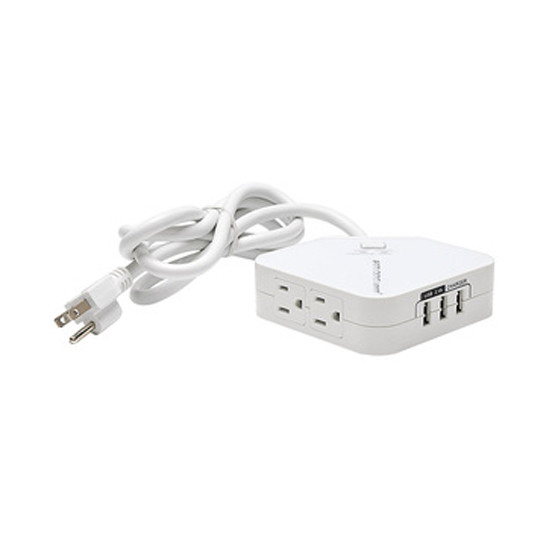 2 outlet Power Strip and Extension Socket With 15A Circuit Breaker Surger Protector 3USB