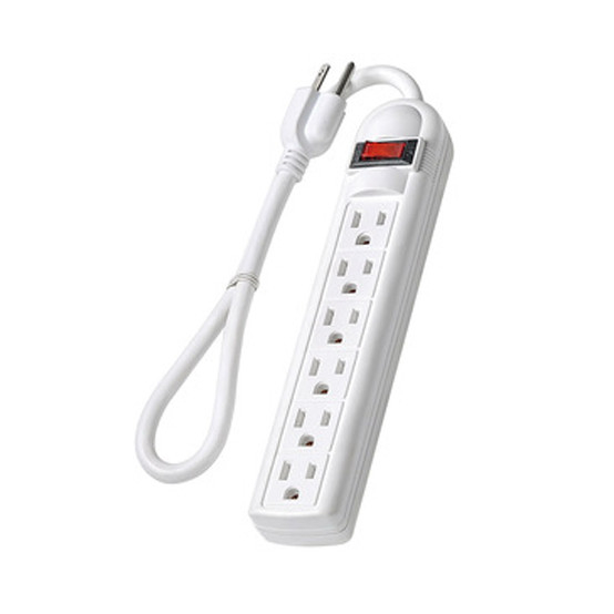 6 outlet Power Strip and Extension Socket With 15A Circuit Breaker Surger Protector