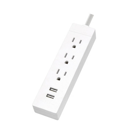 3 outlet In/outdoor Extension Cord With 2USB Surger Protector